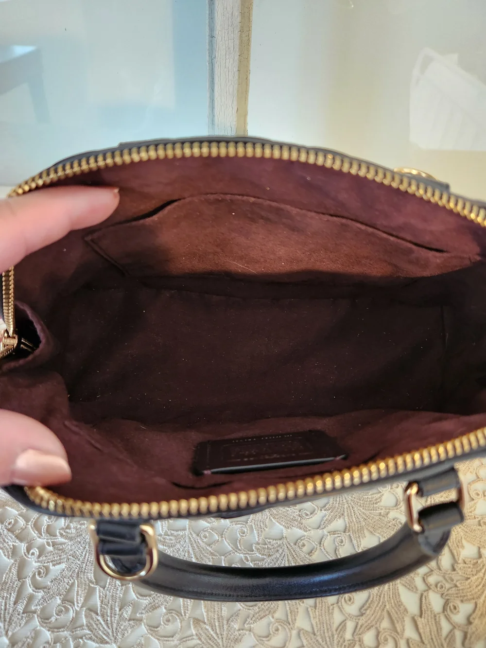 Coach Black Signature Dome Satchel F27597 LIKE NEW